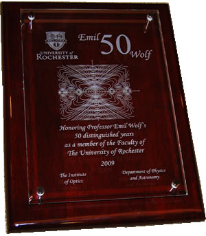 Prof. Wolf's plaque