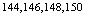 $^{144,146,148,150}$