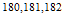 $^{180,181,182}$