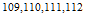 $^{109,110,111,112}$