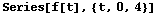 Series[f[t], {t, 0, 4}]